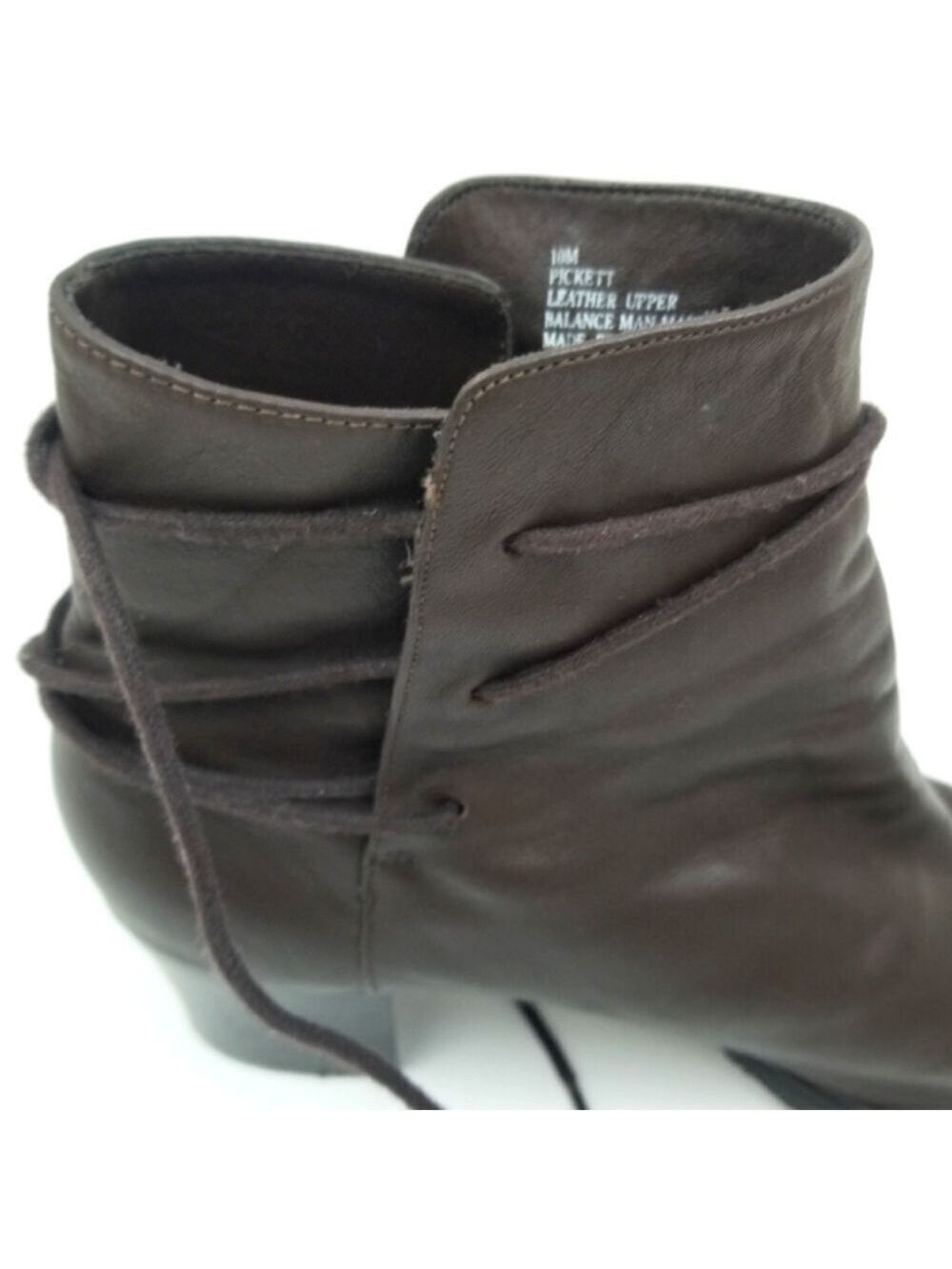 Amanda Smith Brown Leather Block Heel Booties, Size 10M - Picture 10 of 16